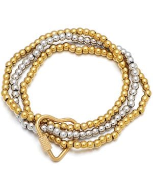 Adornia Tarnish Resistant Gold And Silver Bead Bracelet - Metallic