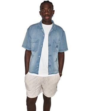 Converse Short-sleeve Regular-fit Collared Shirt - Blue