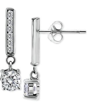 Giani Bernini Cubic Zirconia Bar Drop Earrings - White