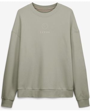 Fanatics Leeds United Muted Center Oversized French-terry Dropped-shoulder Sweatshirt - Gray