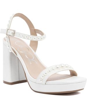 Sugar Vallentina Pearl Block Heel Dress Sandals - White