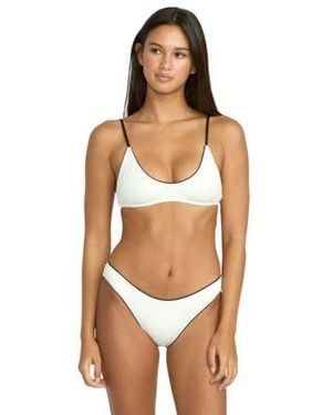 Volcom Baby V Neck Cropped Bikini Top Moderate Coverage Hipster Swim Bottoms - Multicolor
