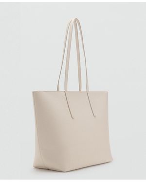 Mango Double Handle Shopper Bag - White