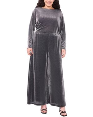 Msk Plus Size Wide Leg Pull-on Pants - Gray