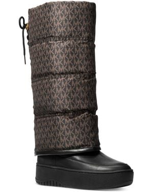 Michael Kors Michael Starling Quilted Puffer Boots - Black