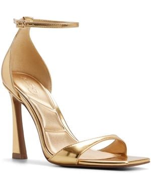 ALDO Evvie Square Toe Dress Sandals - Metallic