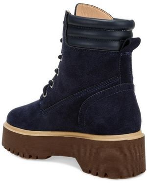 Rag & Co Parula High Ankle Suede Boots - Blue