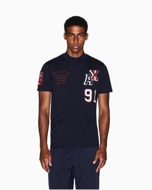 ARMANI EXCHANGE | Multi Bdge Logo T-shirt - Blue