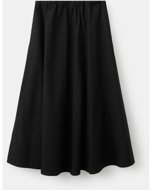 Mango Flared Cotton Skirt - Black