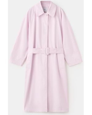 Mango Selection Long Belted Trench Coat - Pink