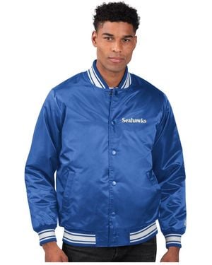 Starter Seattle Seahawks Locker Room Satin Full-snap Varsity Jacket - Blue