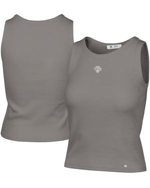 '47 47 Brand New York Knicks Cropped Skyhook Baby Rib Tank - Gray