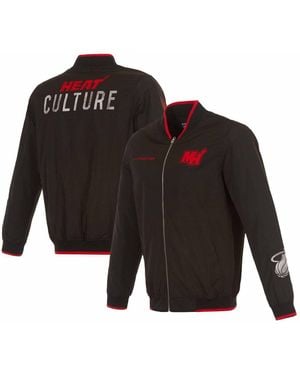 JH Design Miami Heat 2023/24 City Edition Nylon Full-zip Bomber Jacket - Black