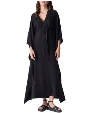 ocean + main Ocean+main Ocean+main Belted Caftan - Black