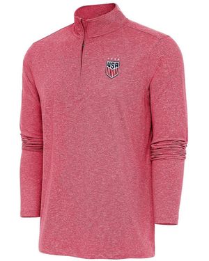 Antigua Uswnt Hunk Quarter-zip Sweatshirt - Pink