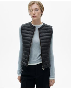 Mango Quilted Vest Jacket - Gray