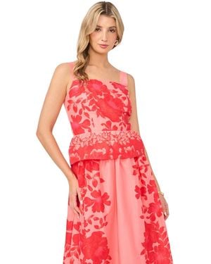 Vince Camuto Square Neck Sleeveless Top - Red