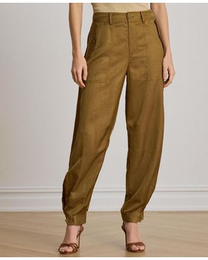 Ralph Lauren Shantung Barrel Cargo Pants - Green