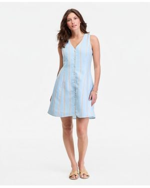 On 34th Linen-blend V-neck Mini Dress - White