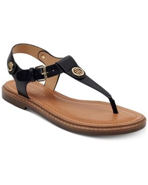 Tommy Hilfiger Bennia Thong Flat Sandals - Metallic