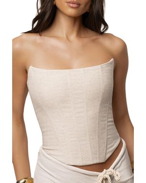JLUXLABEL Fenix Reversible Linen Corset - Brown