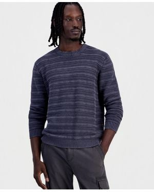 Sun & Stone Sun + Stone Acid-washed Textured Stripe Long-sleeve Sweater - Blue