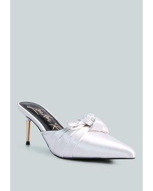 LONDON RAG Queenie Satin Stiletto Mule - White