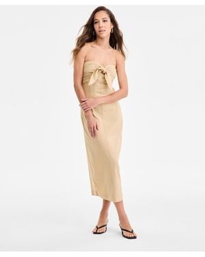BarIII Tie-front Midi Dress - White