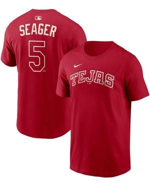 Nike Corey Seager Texas Rangers 2026 City Connect Name & Number T-shirt - Red