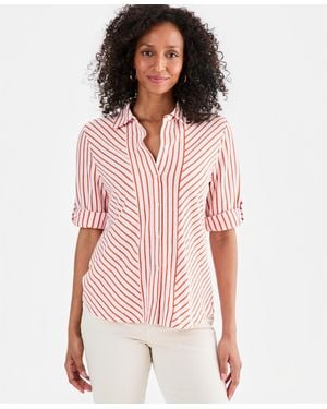 Style & Co. Petite Collared Neck Button-down Top