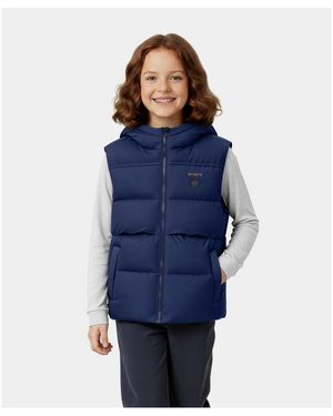 Ororo Kids' Size S To Xl 4-zone Hooded Heated Down Vest - Blue