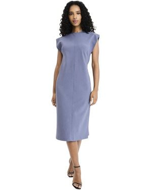 Luxely Cap Sleeve Midi Dress - Blue