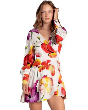 Belle & Bloom The Dancer Longsleeve Mini Wrap Dress - Red
