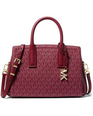 Michael Kors Michael Laila Small Signature Logo Satchel - Red