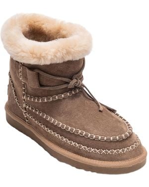 Forever & Always Shoes Jorel Leather Fur Lined Ankle Boot. - Brown