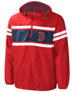 G-III 4Her by Carl Banks Boston Sox Game Score Quarter-zip Windbreaker - Red