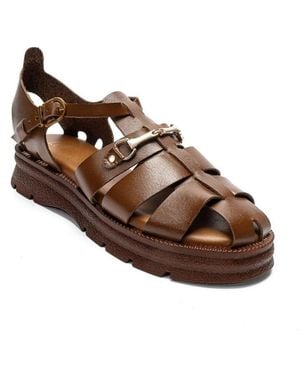 Forever & Always Shoes Forever And Always Shoes Riela Leather Buckle Sandal - Brown