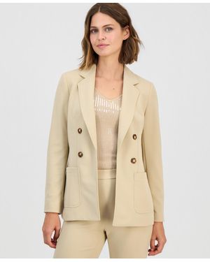 Anne Klein Faux Double-breasted Blazer - Natural