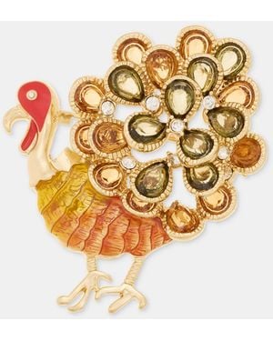 Anne Klein Pave & Stone Turkey Pin - Metallic