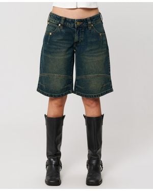 A.Brand Jort Engineered baggy Low Rise Denim Shorts - Blue