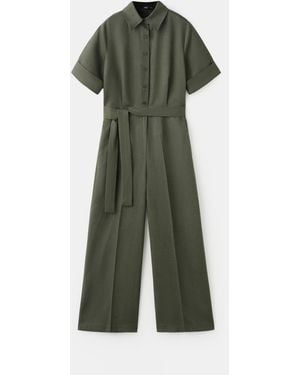Mango Lyocell Shirt Jumpsuit - Green