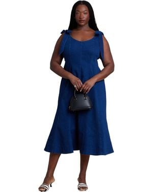 Eloquii Denim Trumpet Dress - Blue