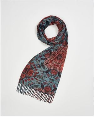 Fable England Folksy Fox Tassel Scarf - Blue