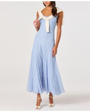 Astr Maeryn Sweetheart Neck Dress - Blue