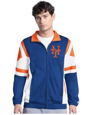 Starter Royal/orange New York Mets Contender Tricot Full-zip Track Jacket - Blue