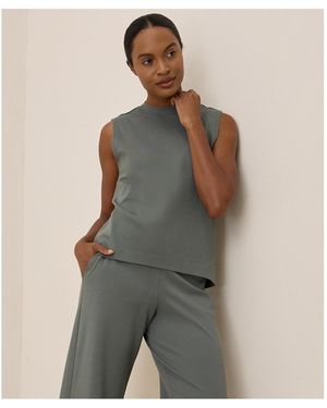 Pact Organic Cotton Airplane Mock Neck Shell - Green