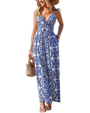 CUPSHE Nomad Spirit Ornate Jumpsuit - Blue