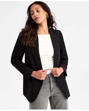 BarIII Oversized Crepe Blazer - Black