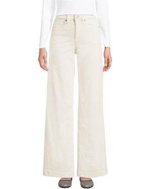 Lands' End High Rise Wide Leg Corduroy Pants - White