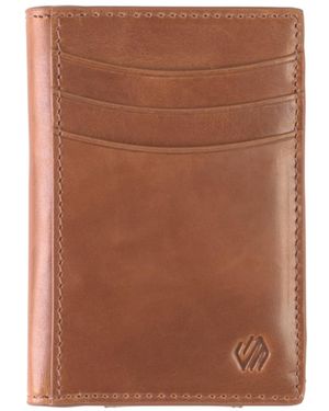 Johnston & Murphy Hunter Glazed Magnetic Money Clip Wallet - Brown